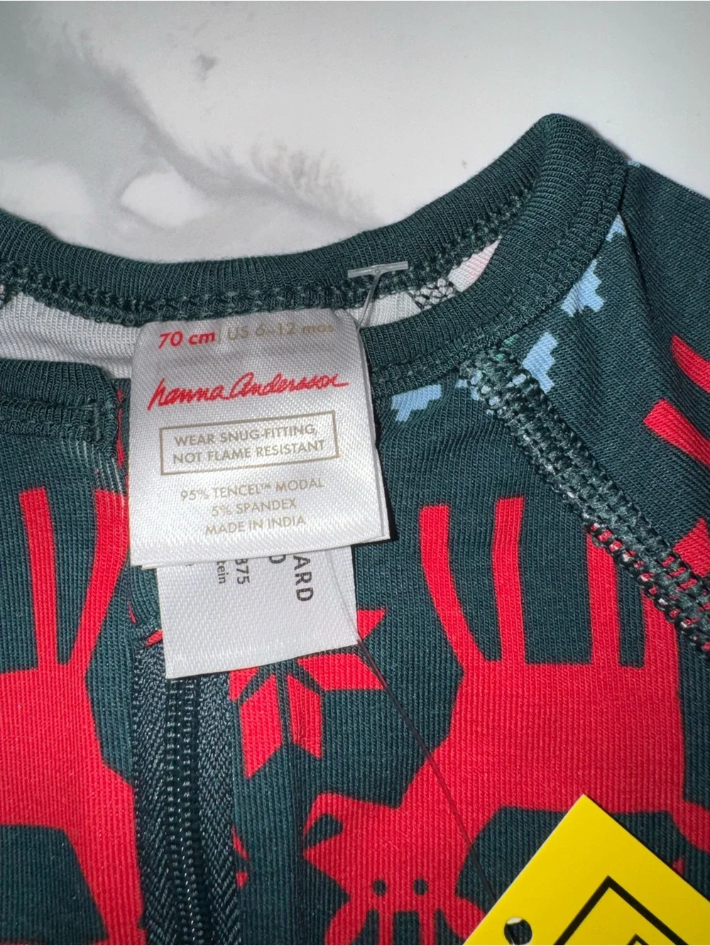 Hanna Andersson Fair Isle Reindeer Holiday Baby Sleeper Pajamas 6-12M